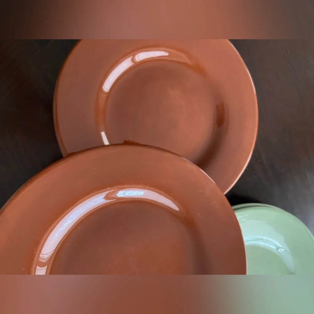Set 2 POTTERY BARN Mexico SAUSALITO Dinner Plates 12” CHOICE Ivory Green Spice